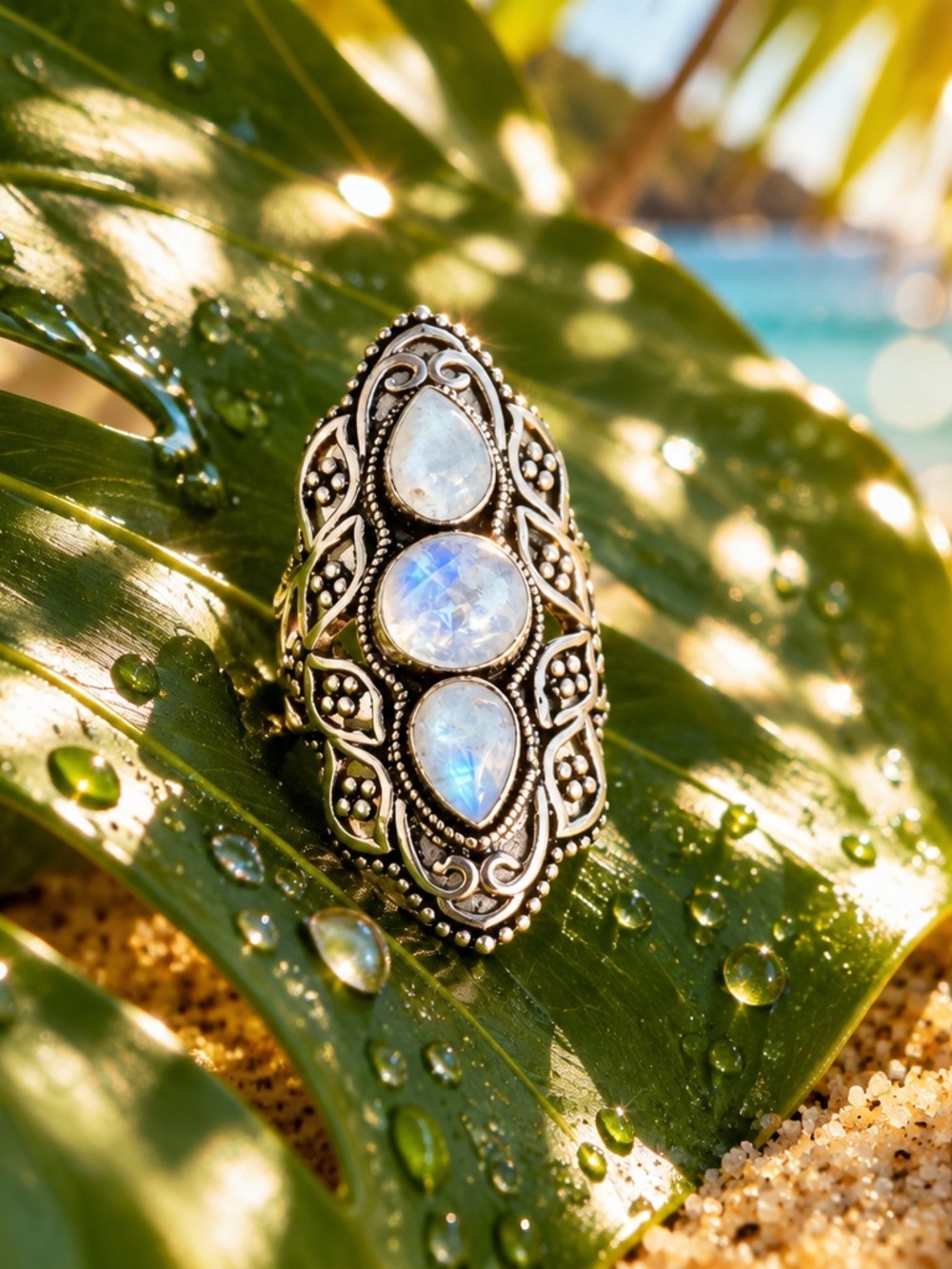 NEW! Moonstone Statement Ring - Picture 7 of 14
